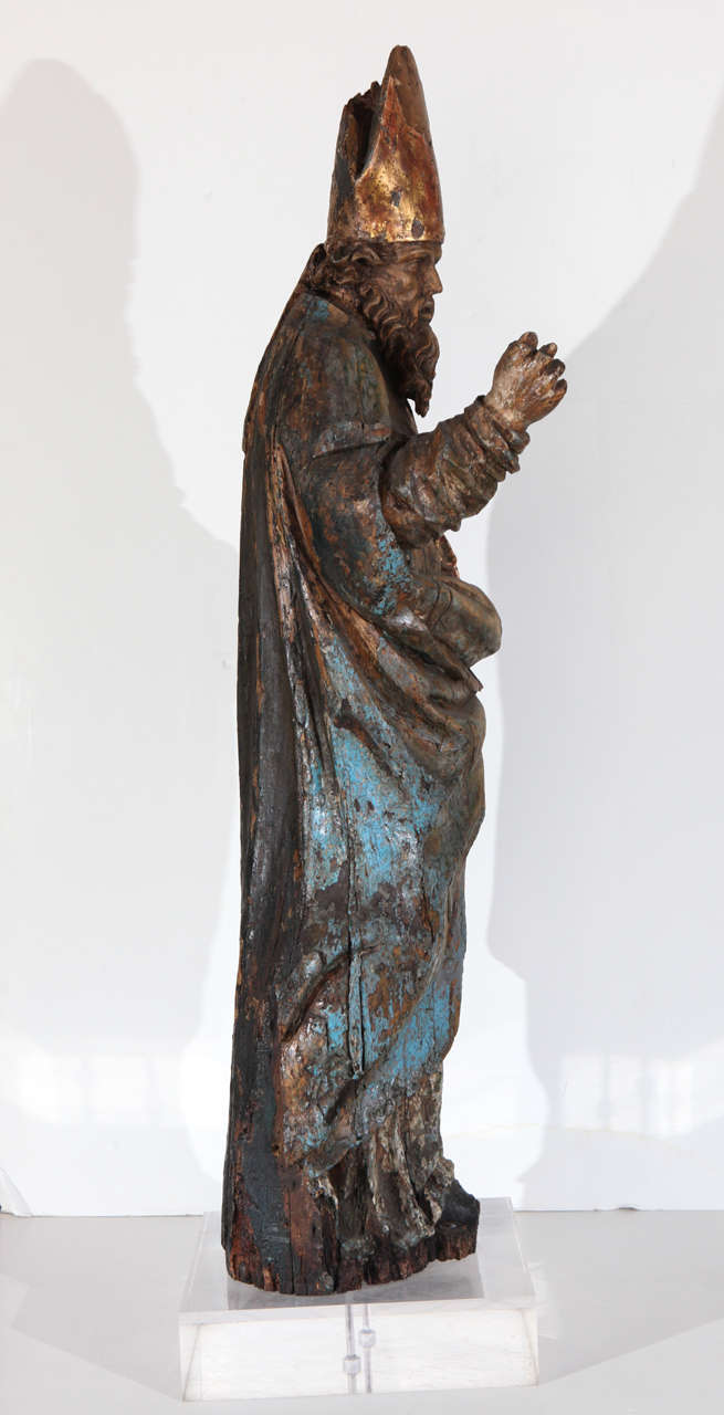 16th Century Wood Statue of a Bishop at 1stDibs | wooden statues for ...
