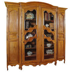 Large 18th C. Oak Armoire Bookcase