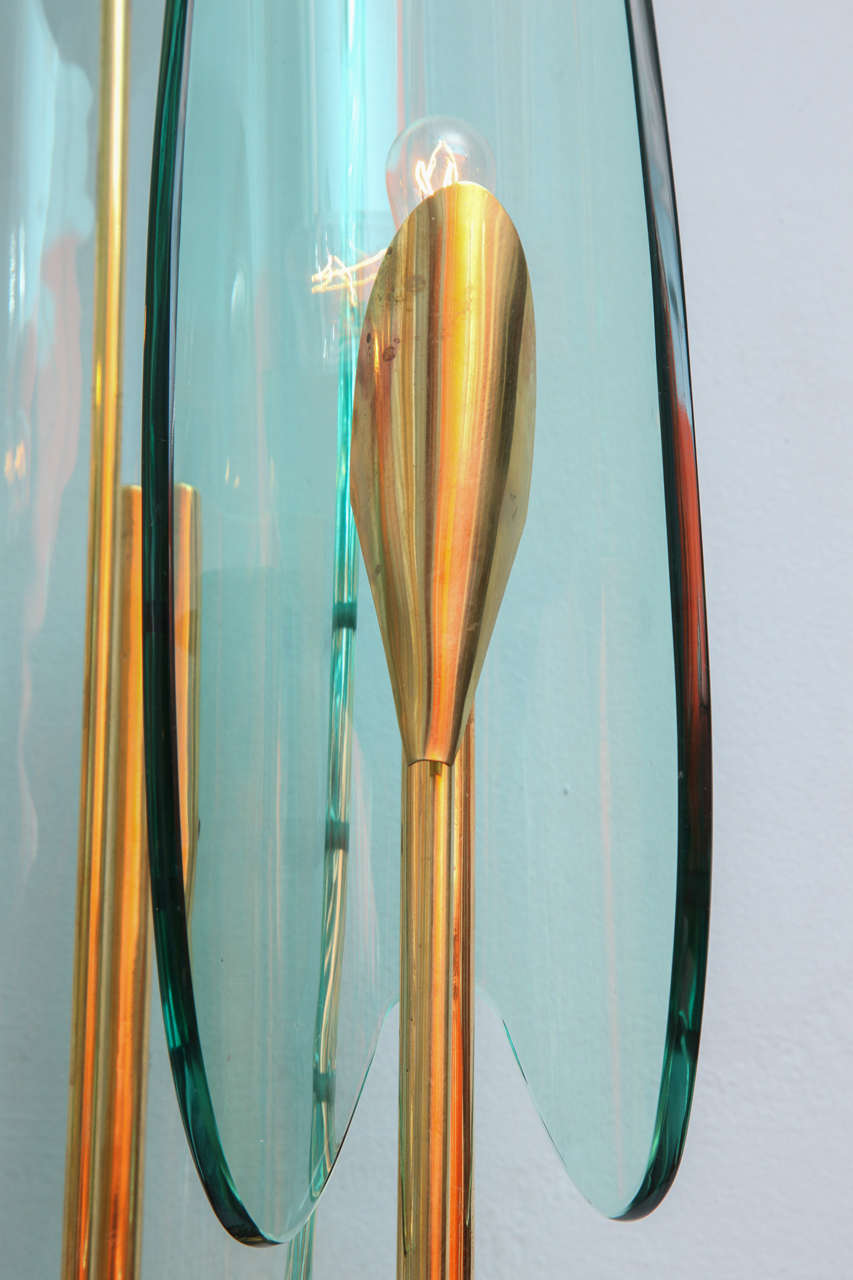 Rare Pair of Three Light Dahlia Sconces by Max Ingrand for Fontana Arte 2