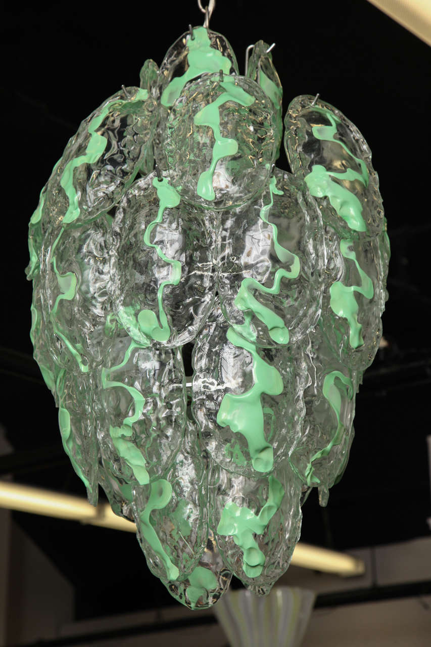 Italian Carlo Nason Chandelier Made in Venice by Mazzega Murano For Sale