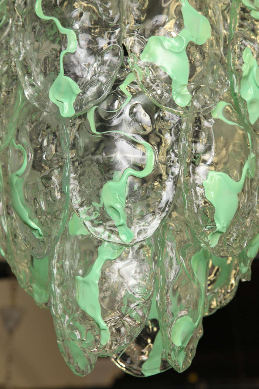 Mid-20th Century Carlo Nason Chandelier Made in Venice by Mazzega Murano For Sale