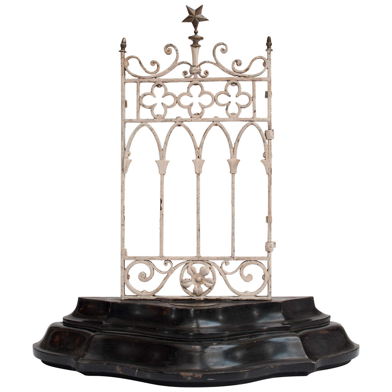 19th Century White Iron and Wood French Gate Maquette For Sale