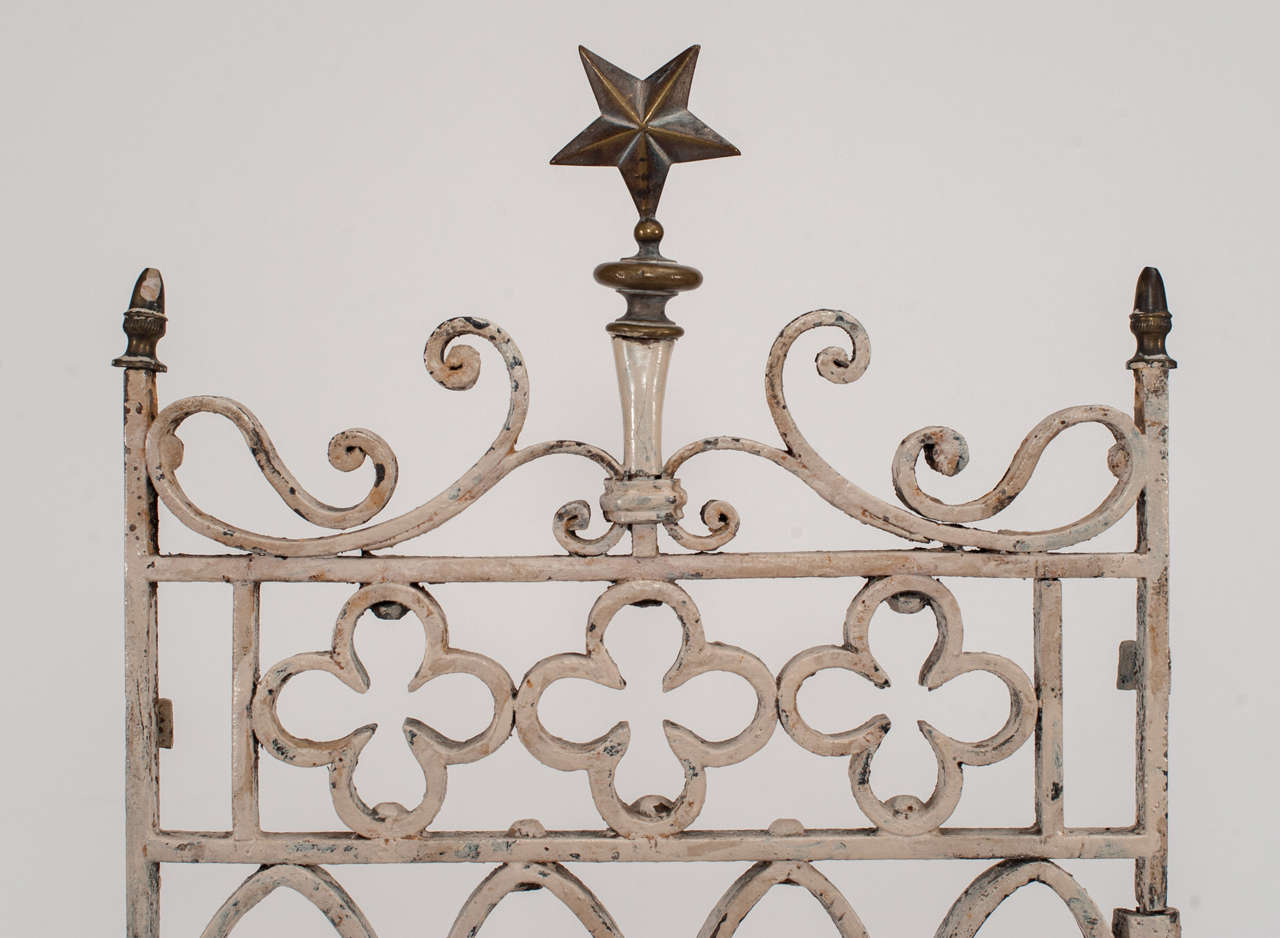 19th Century White Iron and Wood French Gate Maquette In Good Condition For Sale In Milan, IT