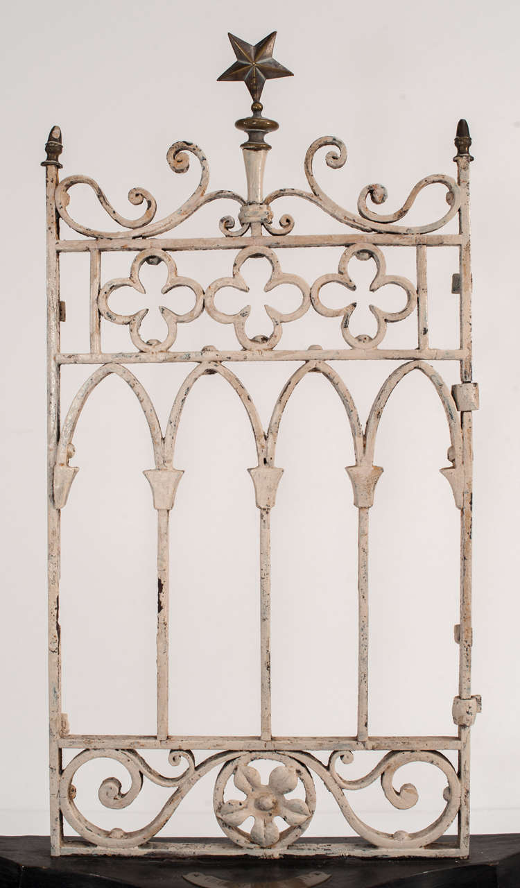 19th Century White Iron and Wood French Gate Maquette For Sale 1