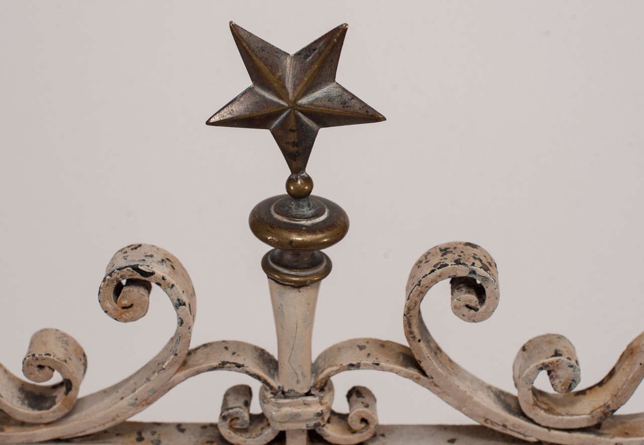 19th Century White Iron and Wood French Gate Maquette For Sale 5