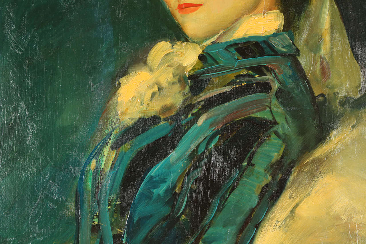 Painting of Victorian Era Woman In Excellent Condition For Sale In Los Angeles, CA