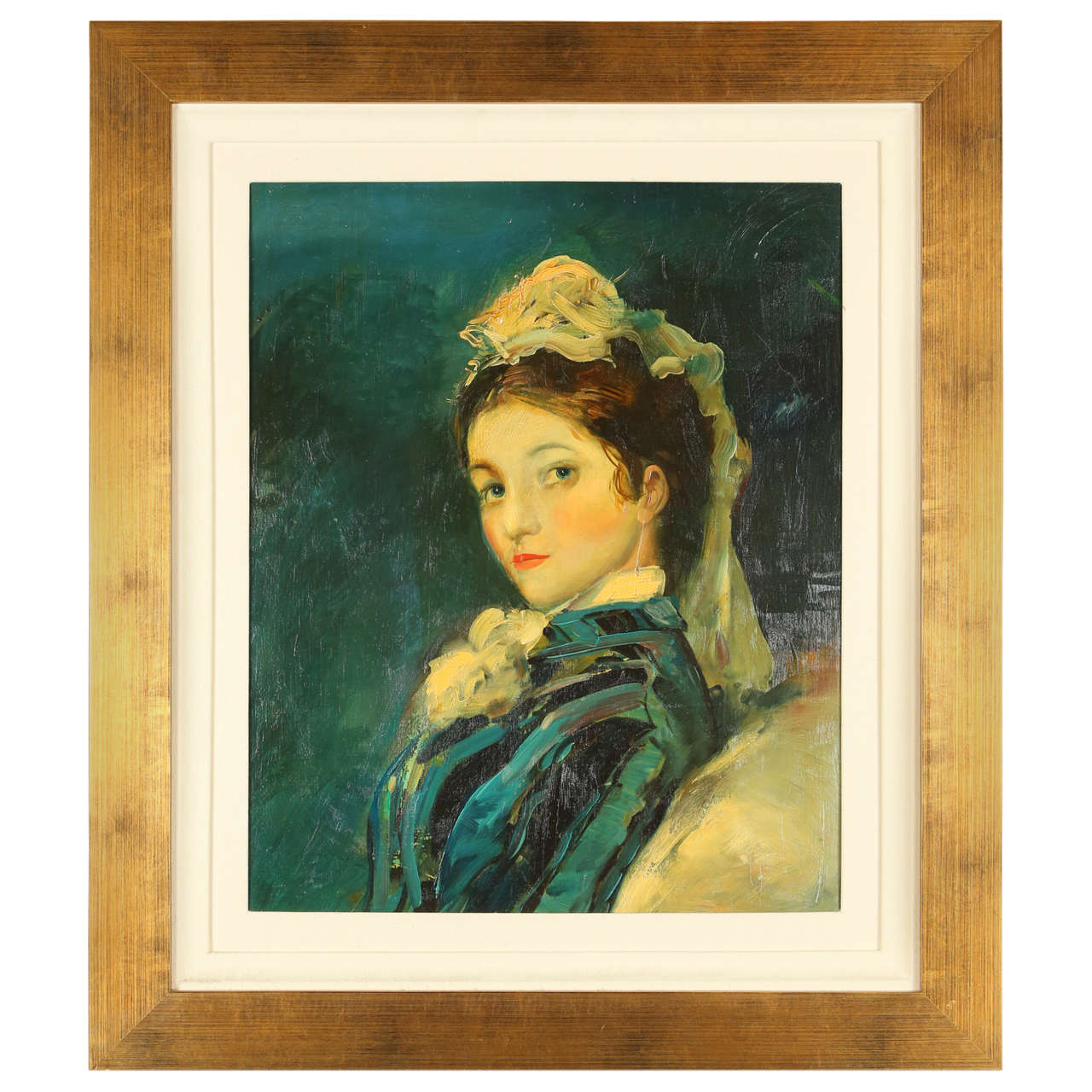 Painting of Victorian Era Woman For Sale