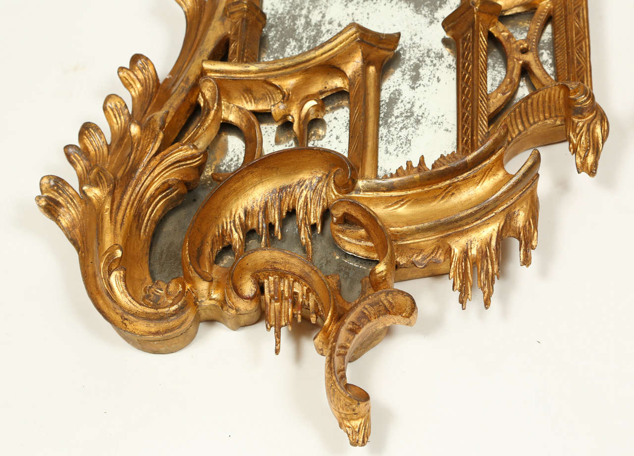 Pair of 19th Century Italian Giltwood Mirrors For Sale 1