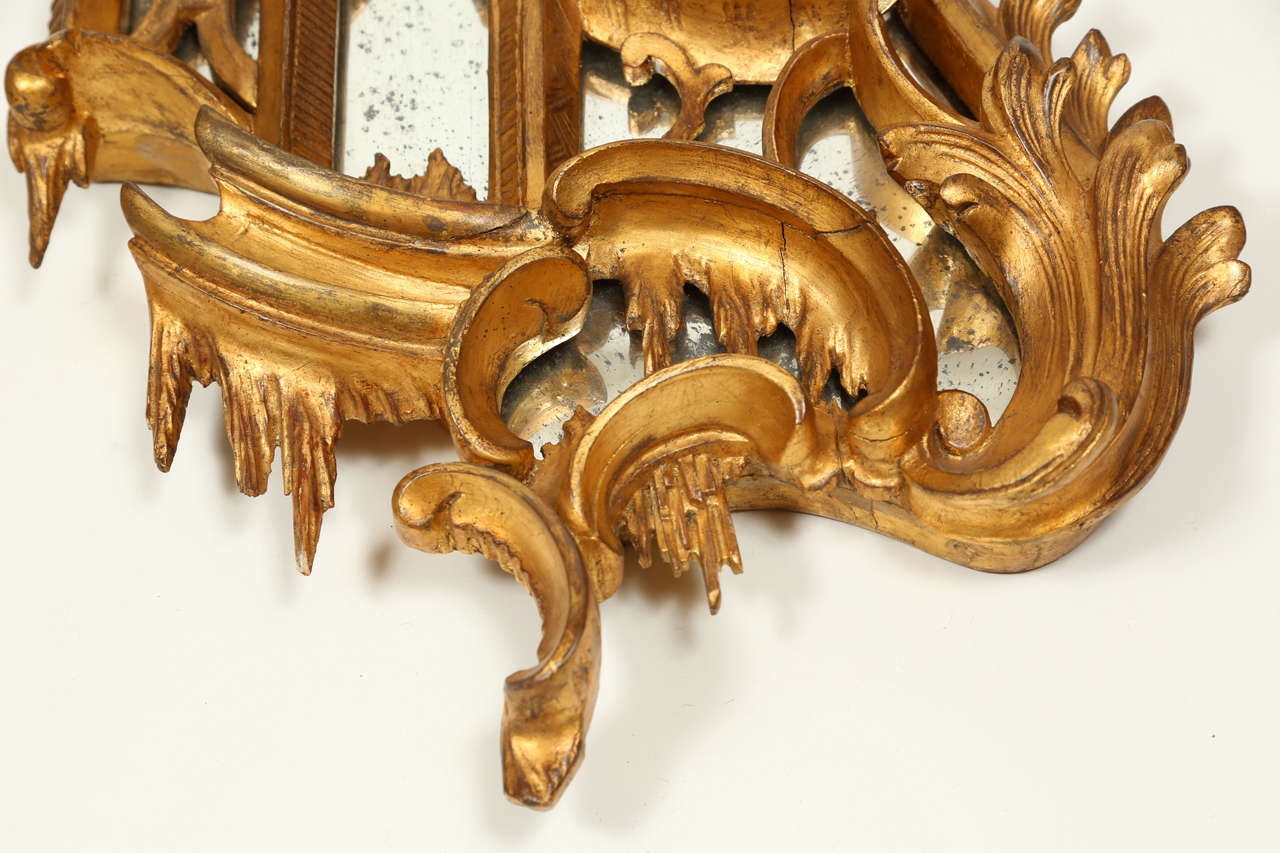 Pair of 19th Century Italian Giltwood Mirrors For Sale 3