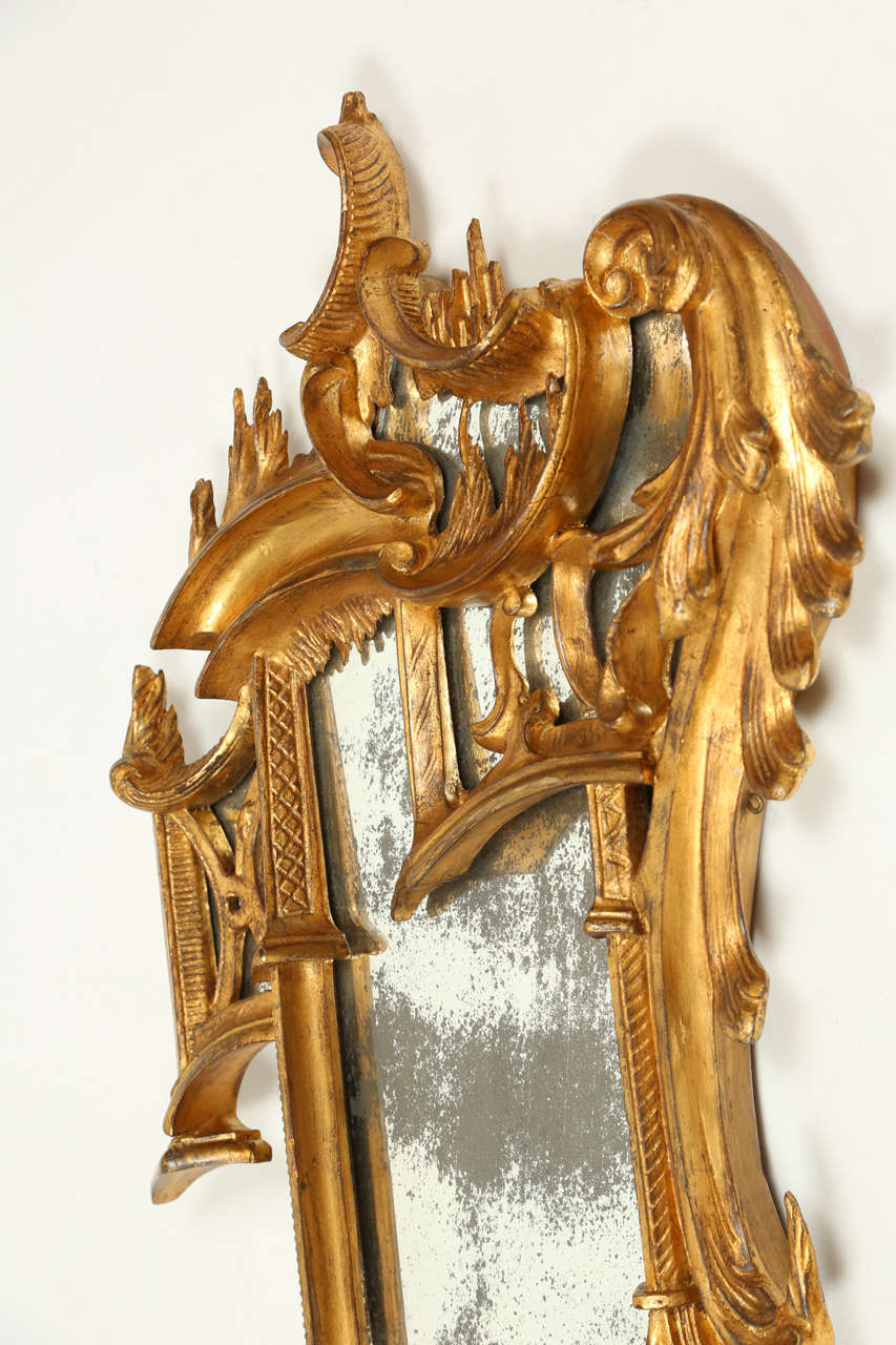 Pair of 19th Century Italian Giltwood Mirrors For Sale 6