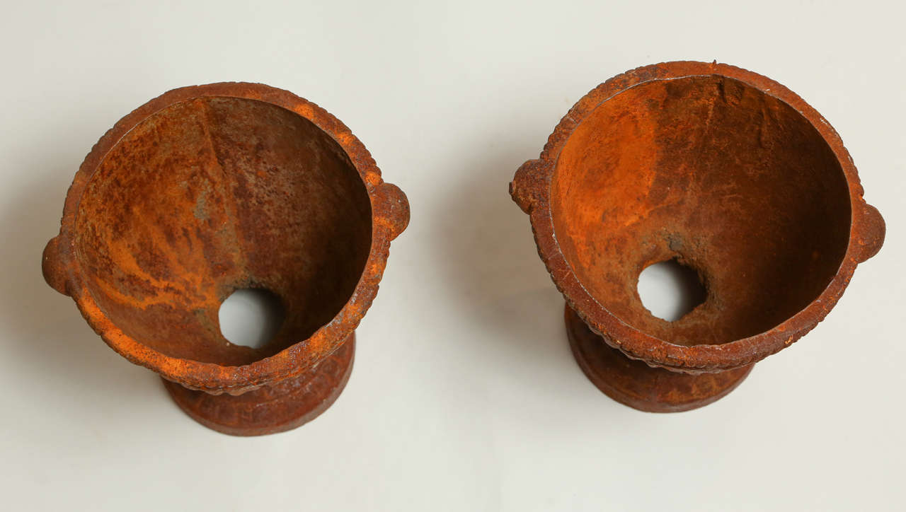 Pair of Vintage Iron Urns 5