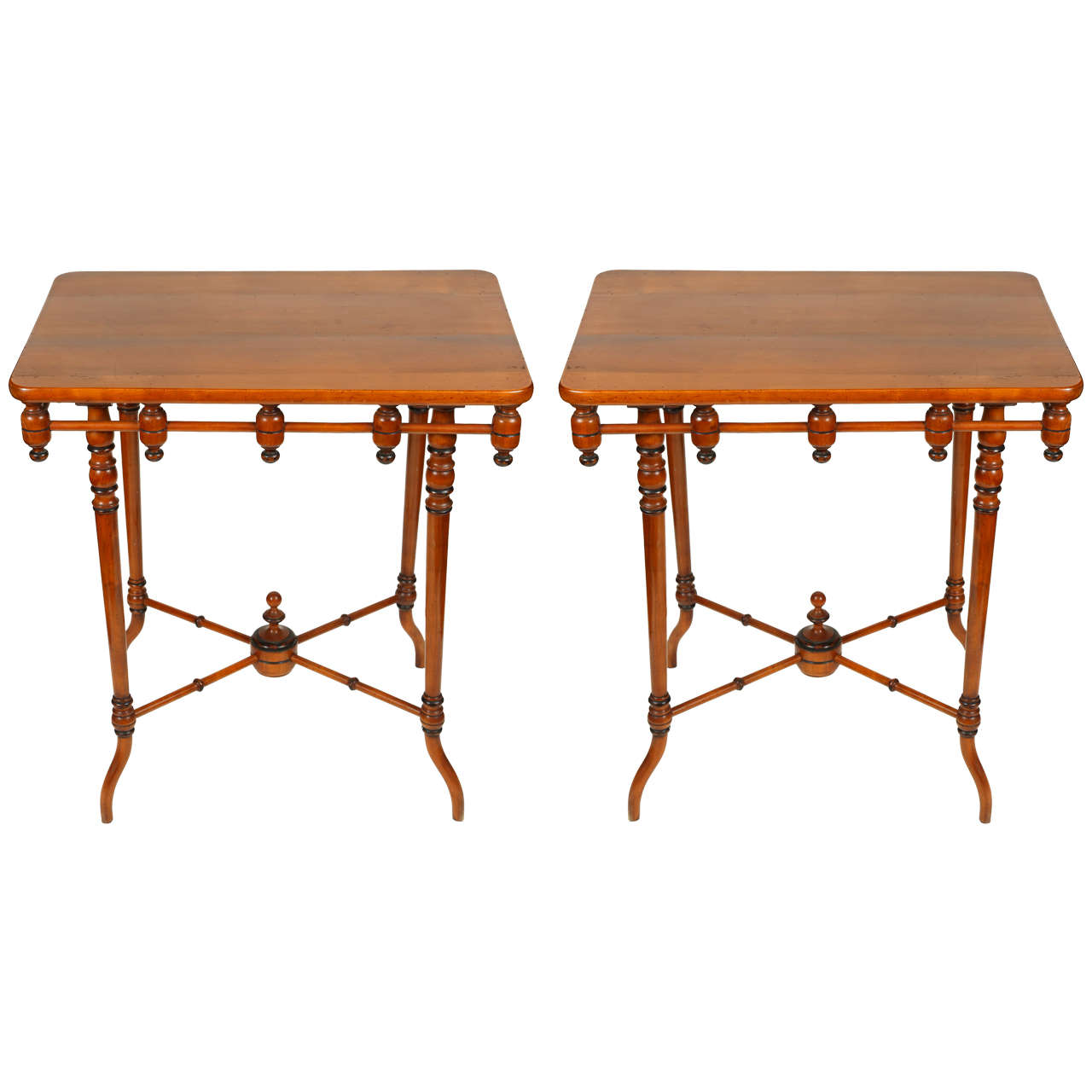 Pair of French Cherrywood Side Tables