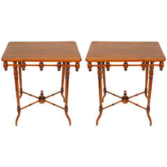 Pair of French Cherrywood Side Tables