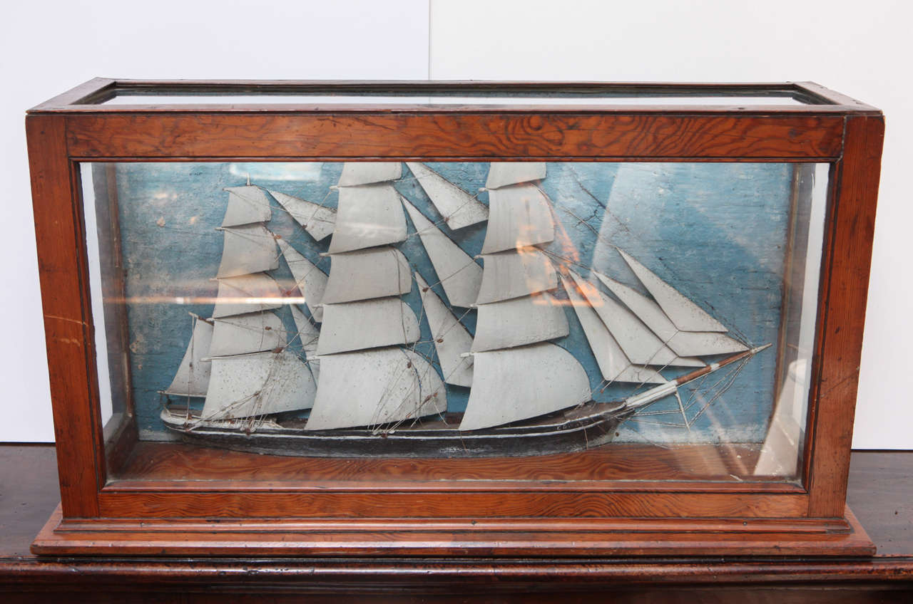 A 19th c. ship diorama used as decorative art.