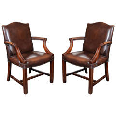 Pair of Georgian Revival Gainsborough Armchairs 9