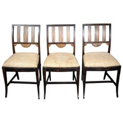 19th Century Set of Six Upholstered and Decorated Chairs