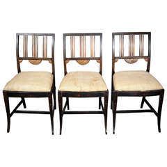 19th Century Set of Six Painted and Decorated Chairs