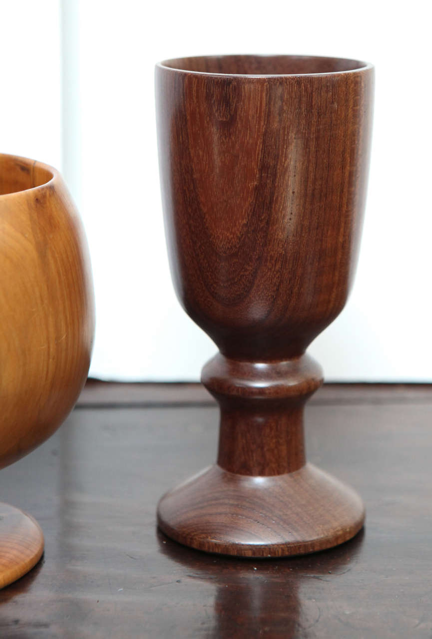 Three Wooden Goblets at 1stdibs