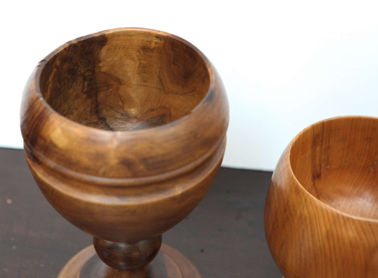Three Wooden Goblets at 1stdibs