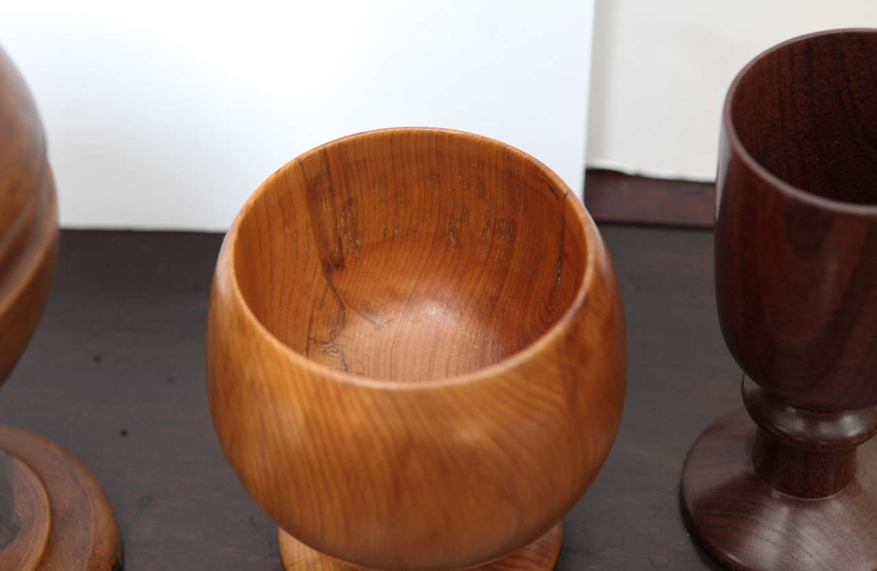 Three Wooden Goblets at 1stdibs