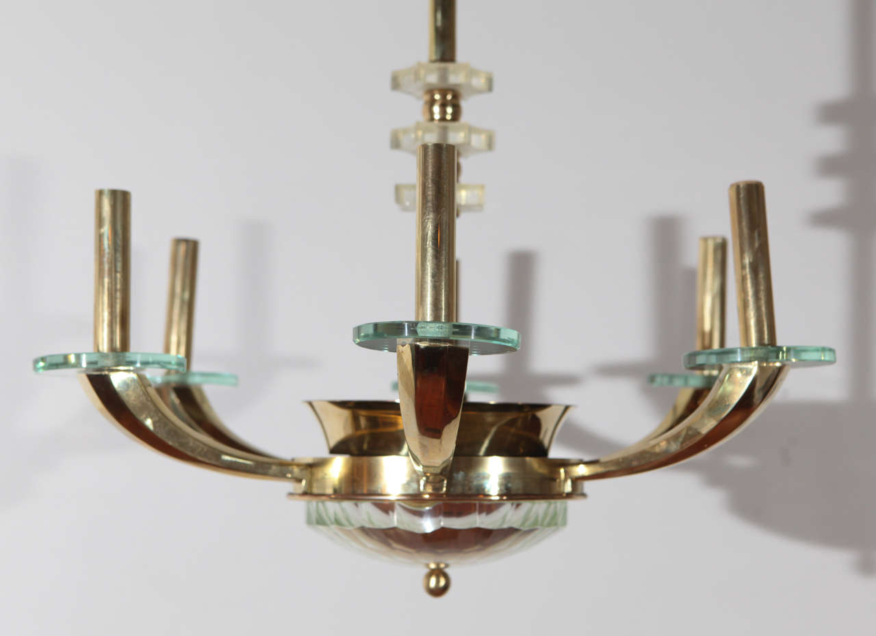 Lampe à suspension à la manière de Fontana Arte en vente 1