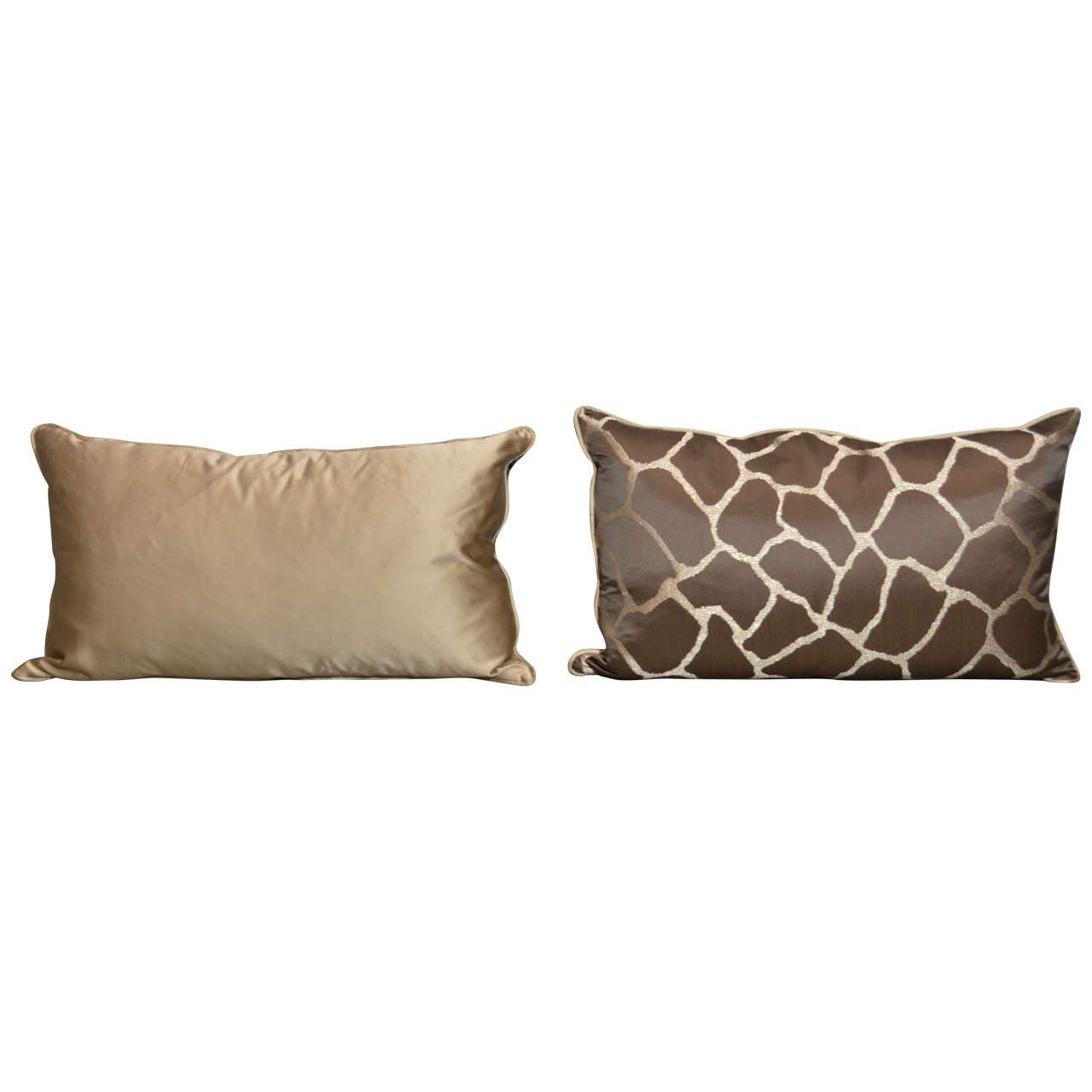 Pair of Scalamandre Giraffe Pillows For Sale