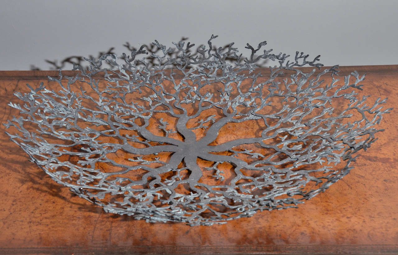 Hand-forged Iron bowl. Coral design. Made by craftsmen in Australia. Beautiful filled with air plants.