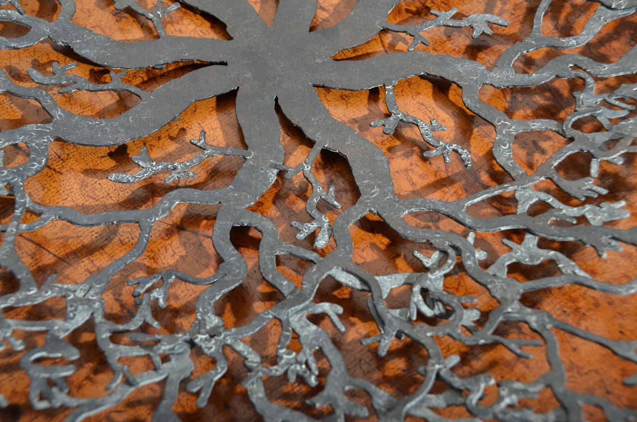 Contemporary Hand-Forged Iron Coral Bowl