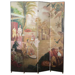 Hand Painted Folding Screen