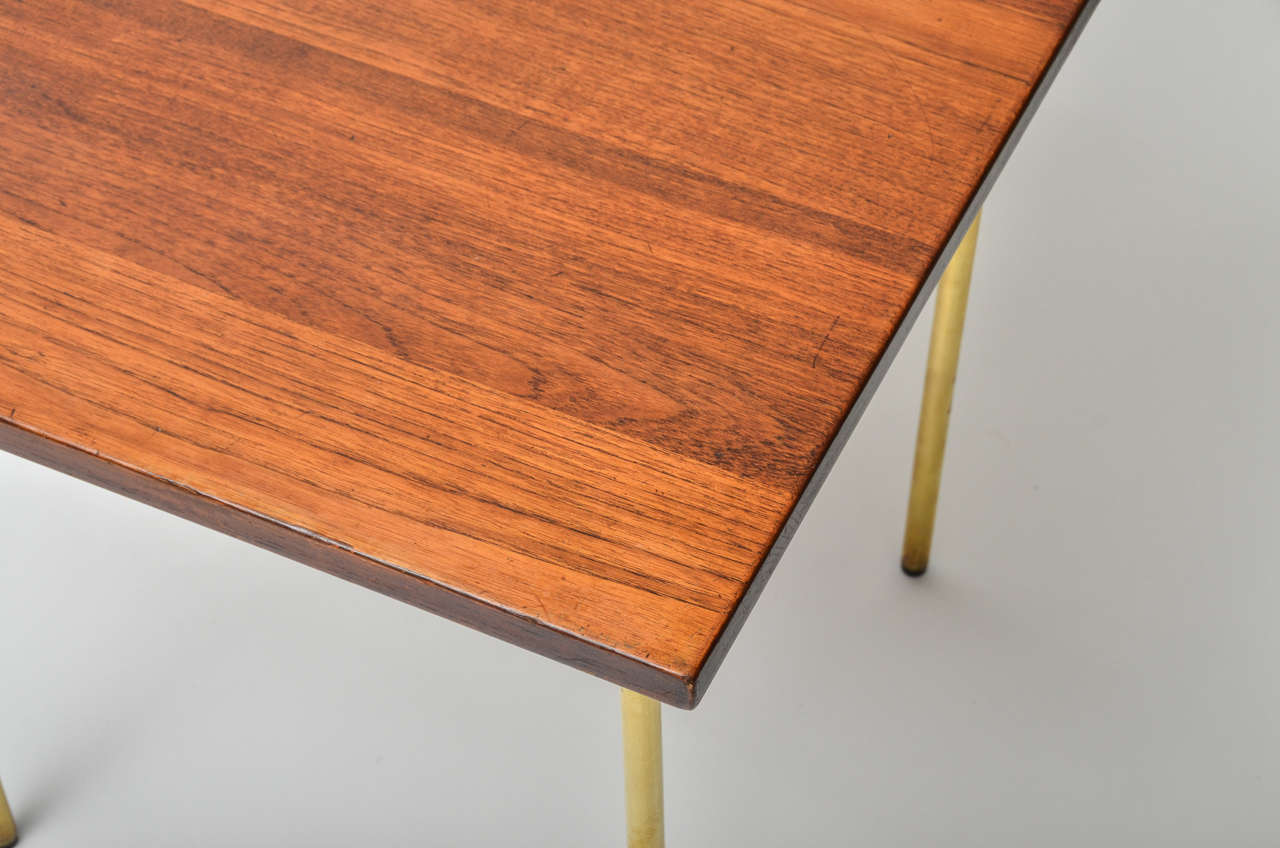 Scandinavian Modern France & Son Teak and Brass Side Table, Danish, circa 1960