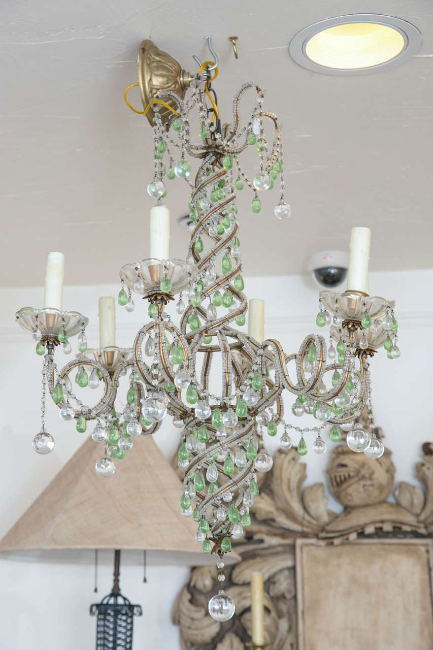 Chandelier in the style of Bagues French crystal chandelier.