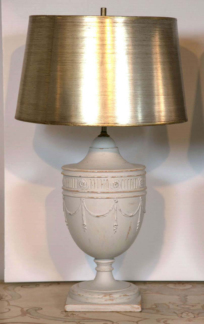 English Pair of Neoclassical Style Urn Lamps