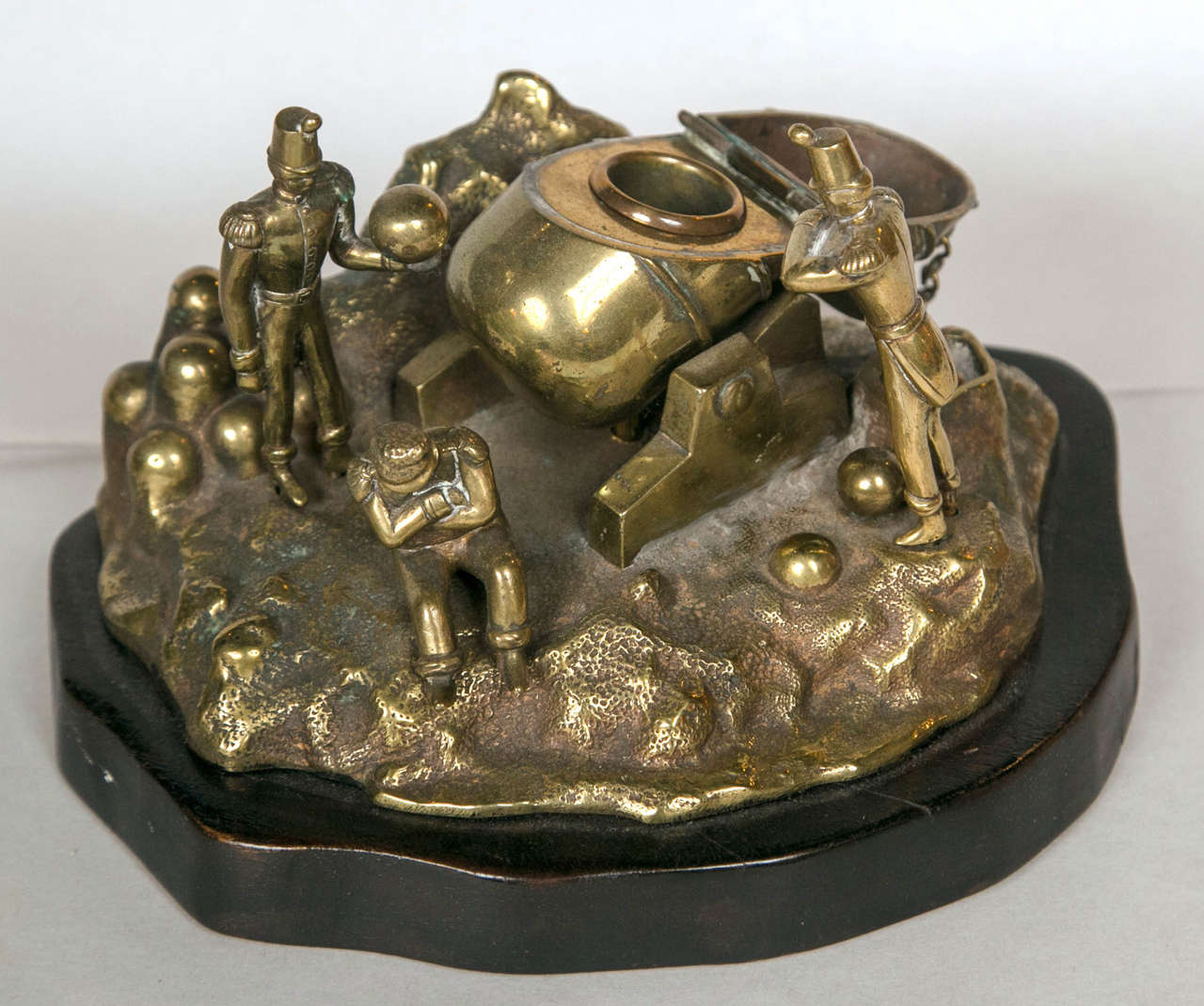 French Provincial Bronze Military Inkwell
