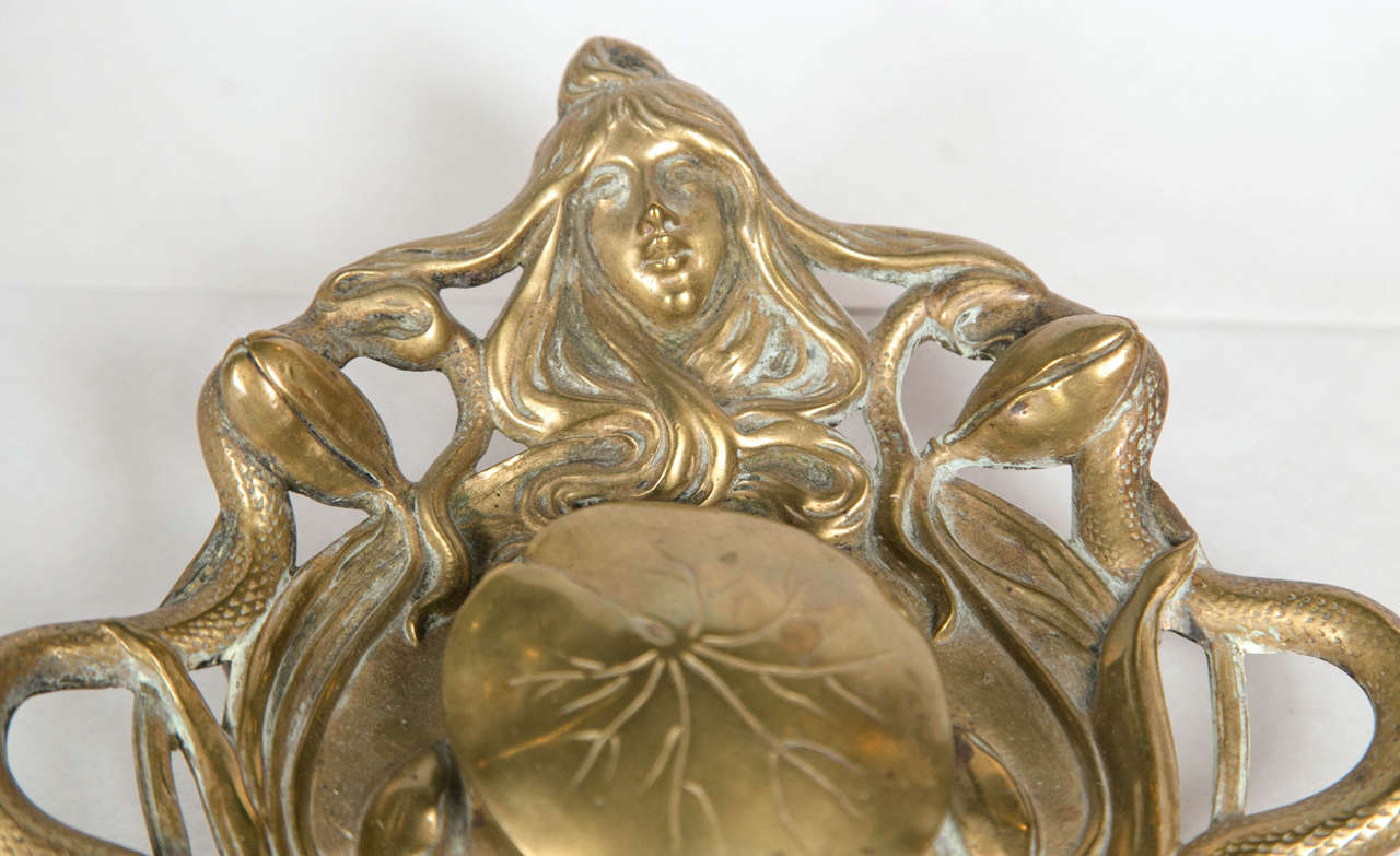 20th Century Art Nouveau Inkwell Signed In Good Condition In Stamford, CT