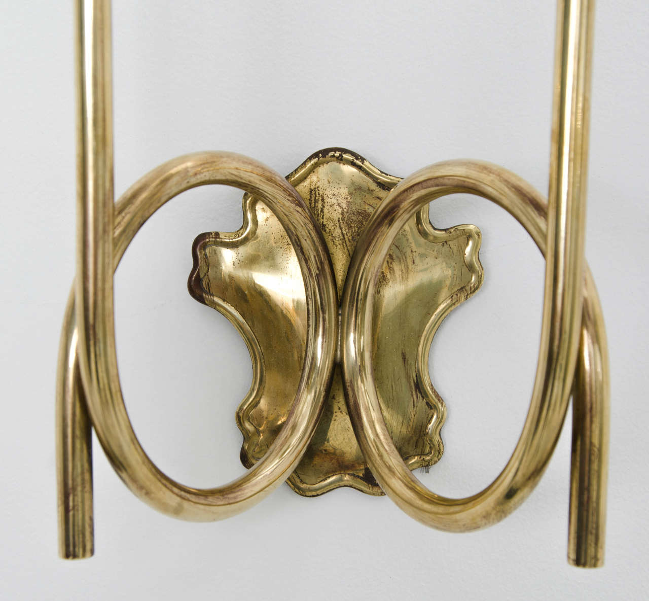 Pair of Midcentury Brass Sconces in the Style of Fontana Arte 1