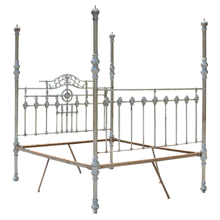 19th Century Steel Anglo Indian Four-Poster Bed Frame For Sale