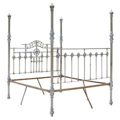 Antique 19th Century Steel Anglo Indian Four-Poster Bed Frame