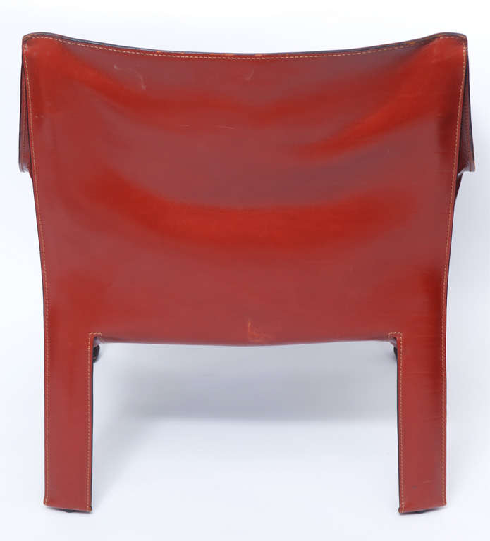 A Pair of Italian 1970's Leather Cab Chairs by Mario Bellini 3