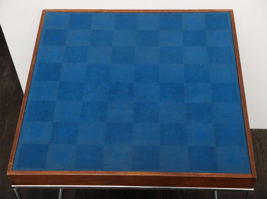 A  1962 Aluminum Chess Set and Table by Austin Cox 1