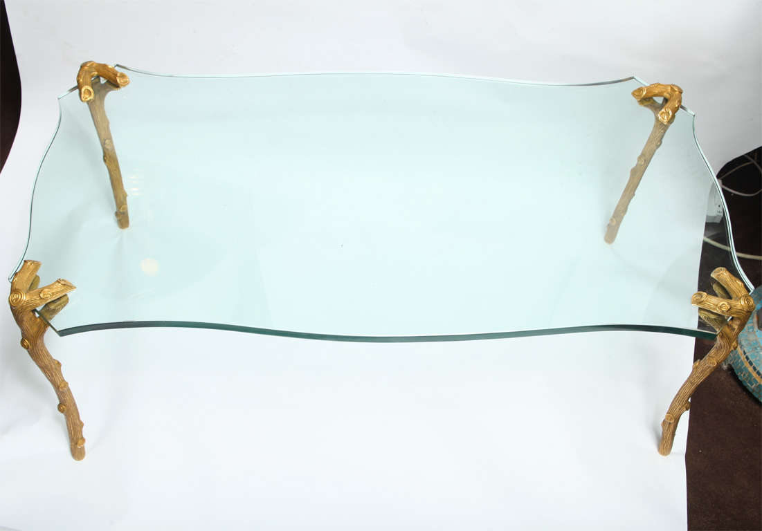 A 1950's French Sculptural Bronze low Table by Maison Bagues 1