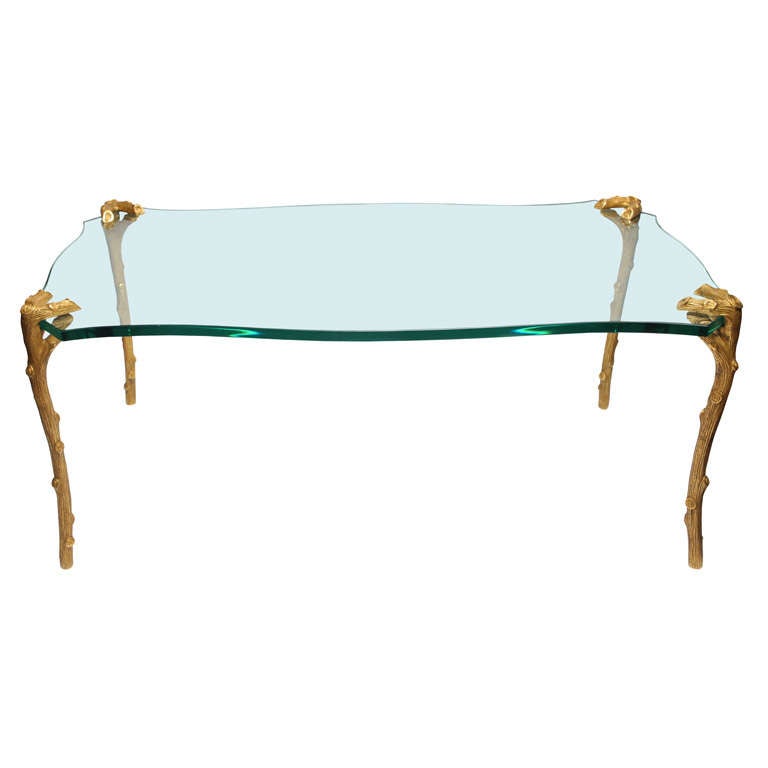 A 1950's French Sculptural Bronze low Table by Maison Bagues
