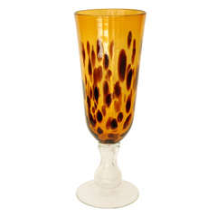 Faux Tortoise Shell Glass Vase