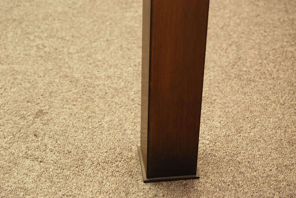 Patinated Brass Table With Glass Top 2