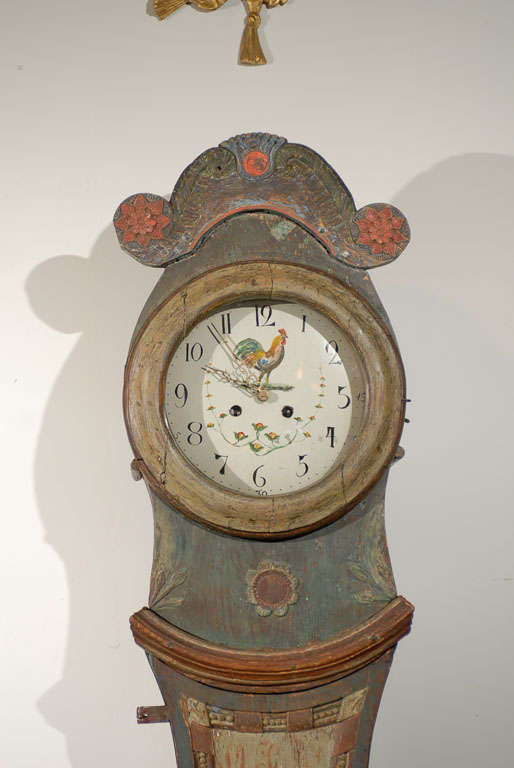 Early 19th Century Painted Swedish Clock