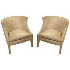 Pair of Beautifully Upholstered Tub Chairs in a faux snake skin