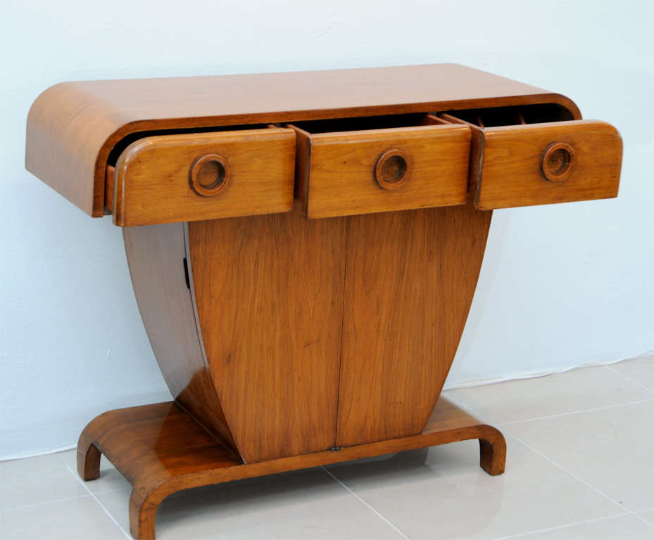 A Late Art Deco Bleached Mahogany Cabinet, France In Excellent Condition In West Palm Beach, FL