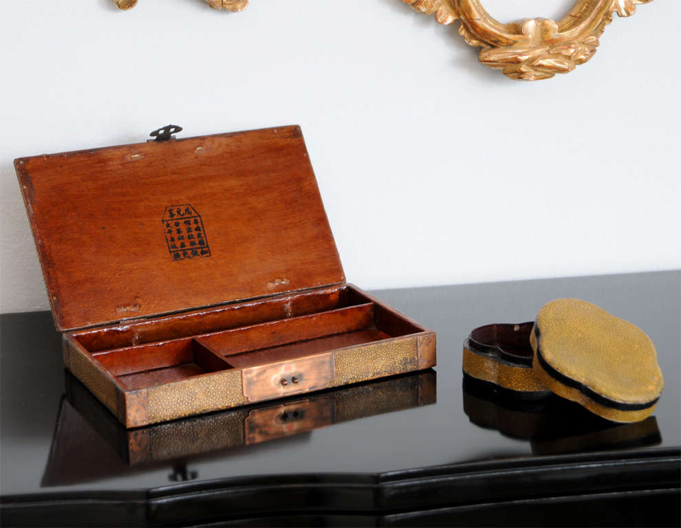 Two Chinese Shagreen Covered Boxes, 19th Century For Sale 2