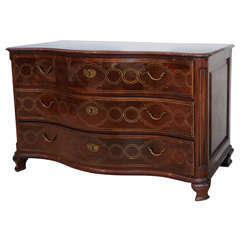 Fine Maltese Rosewood and Brass Inlaid Commode