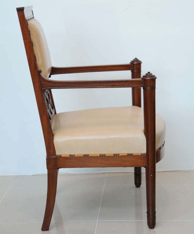 Rare Set of four Consulat Mahogany Armchairs, France In Excellent Condition For Sale In Hollywood, FL