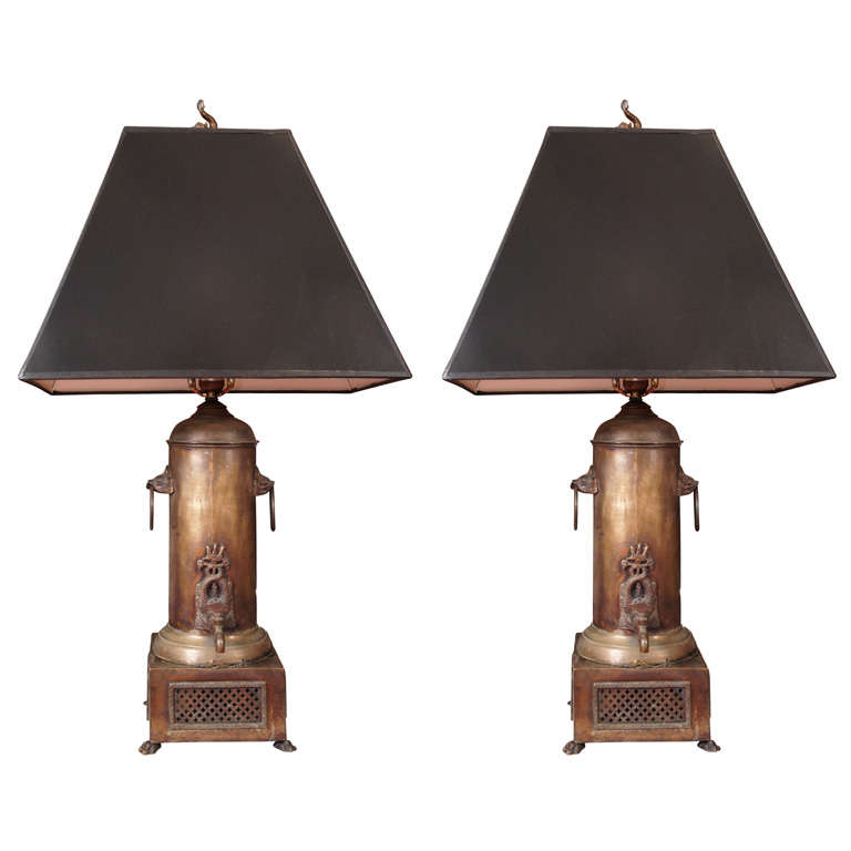 Pair of Antique Samovar Lamps